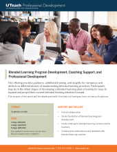 Blended Learning Program Development, Coaching Support, and Professional Development Flyer
